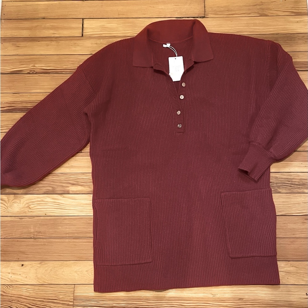 Oversized mini sweater dress